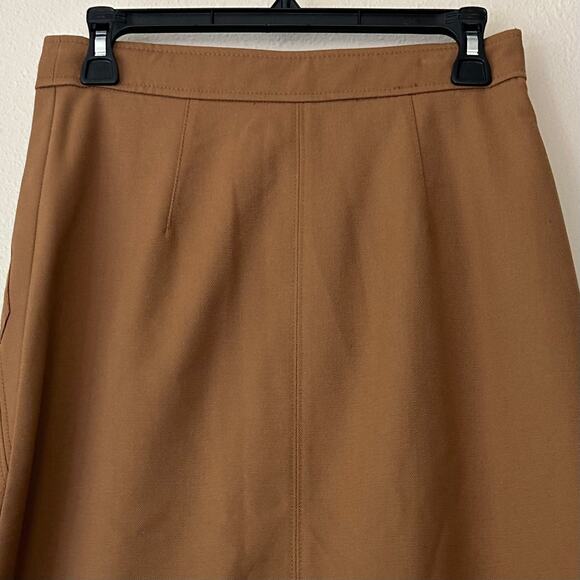 J.Crew wool blend A-Line  midi skirt pockets d ring belt fall prep academia XS - Picture 9 of 12